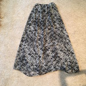 Black and white maxi skirt